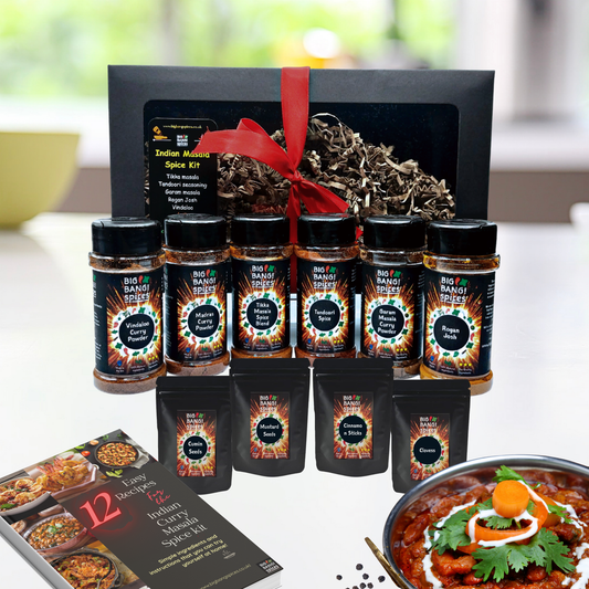 The Ultimate Indian Masala AND Tarka Kit, with 12 Free Printed Recipe Guide