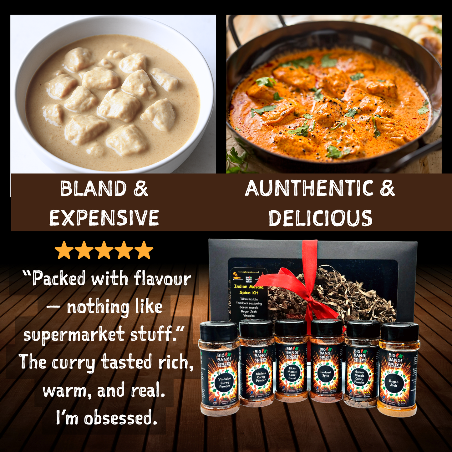 Indian Curry Masala Spice Kit with Free Printed Recipe Guide