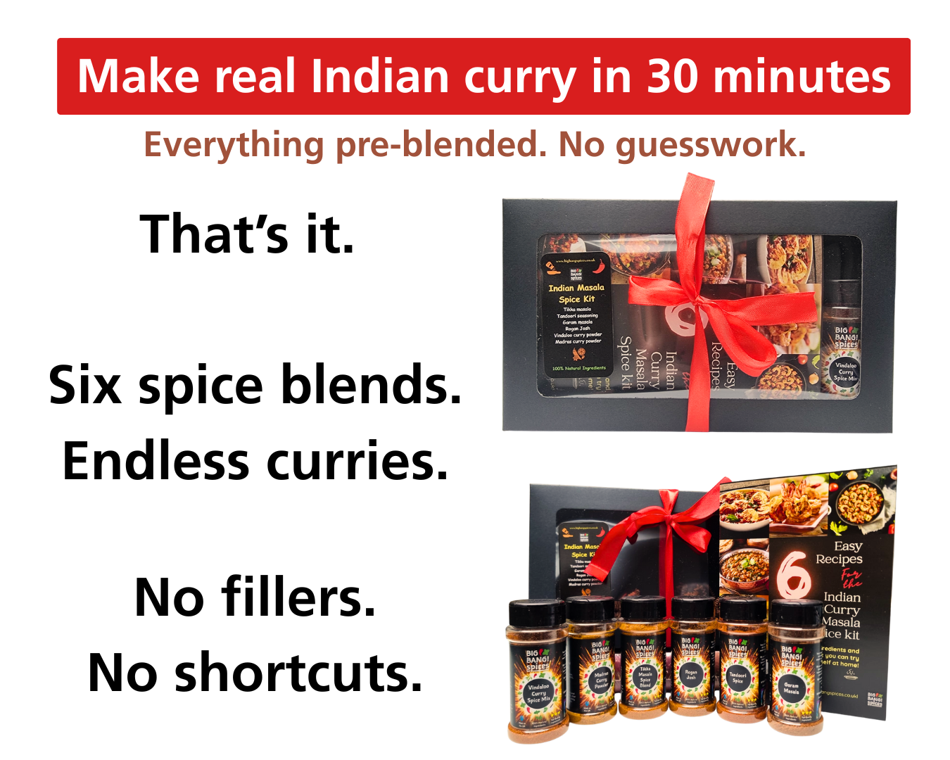 Indian Masala Curry Spice Kit. Ready to Cook