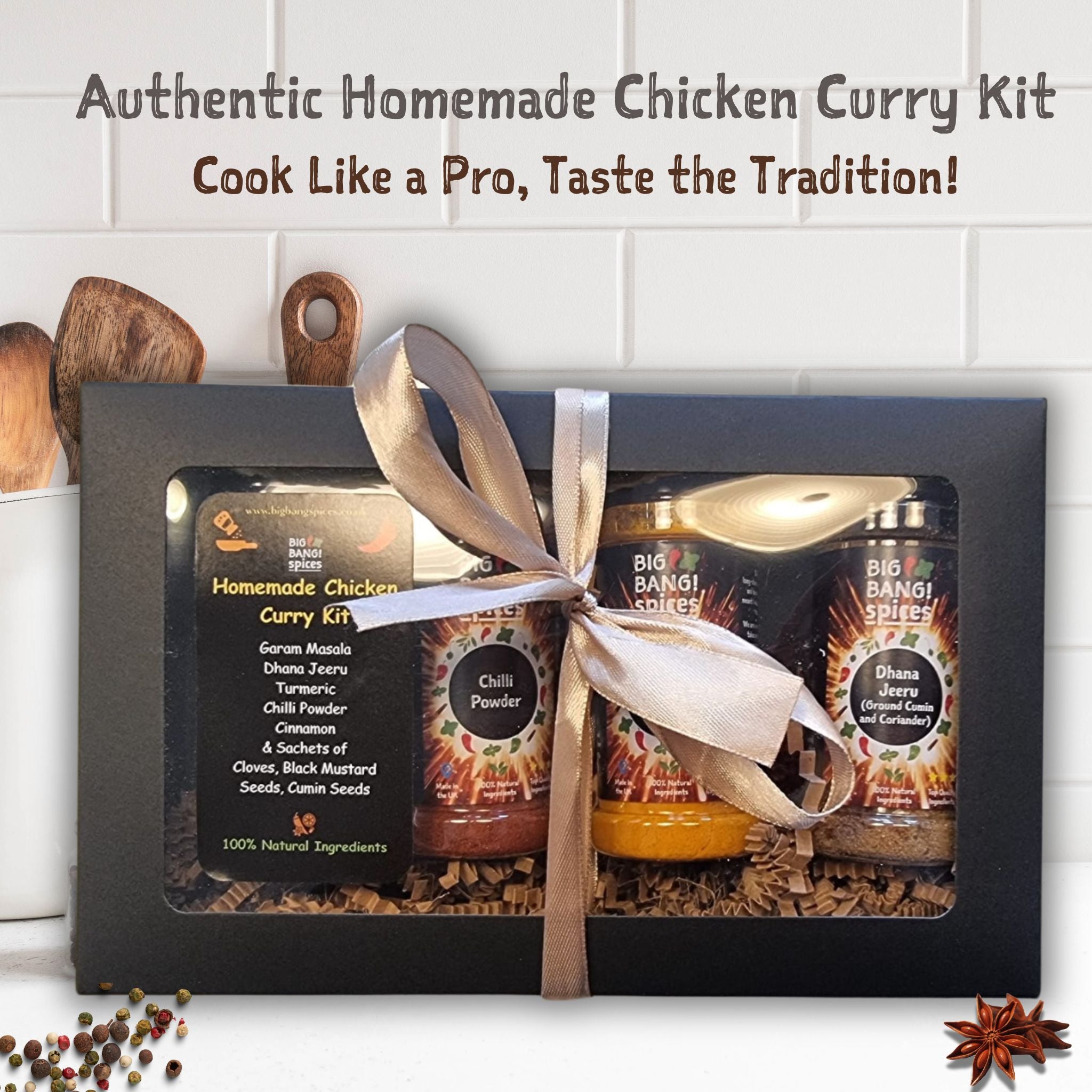 Authentic Homemade Indian Chicken Curry Kit with Free Printed Recipe Guide