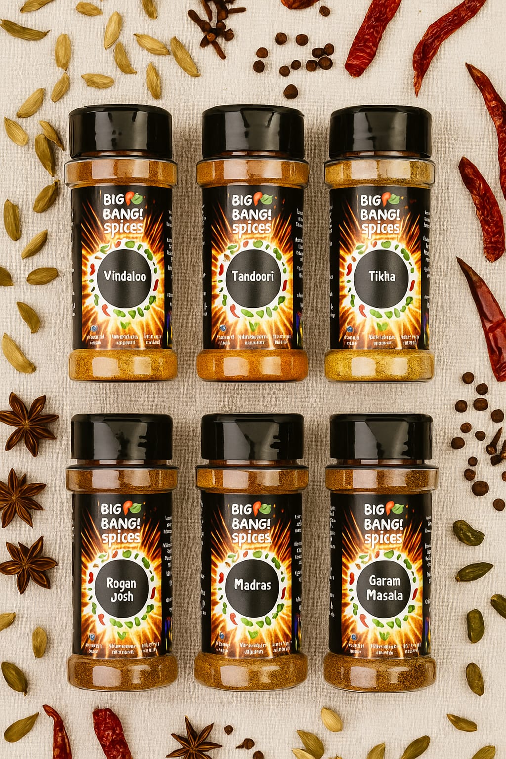 Indian Masala Spice Kit – 6 Bold Curry Blends + Free Recipe Guide