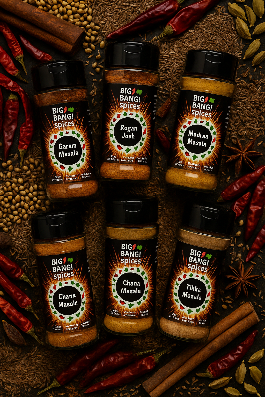 Indian Curry Masala Spice Kit with Printed Recipe Guide